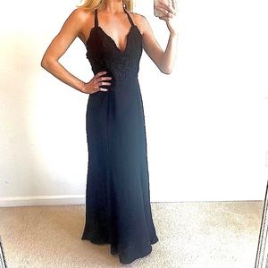 🔥Fame and Partners NWT Evening Gown Lace Black